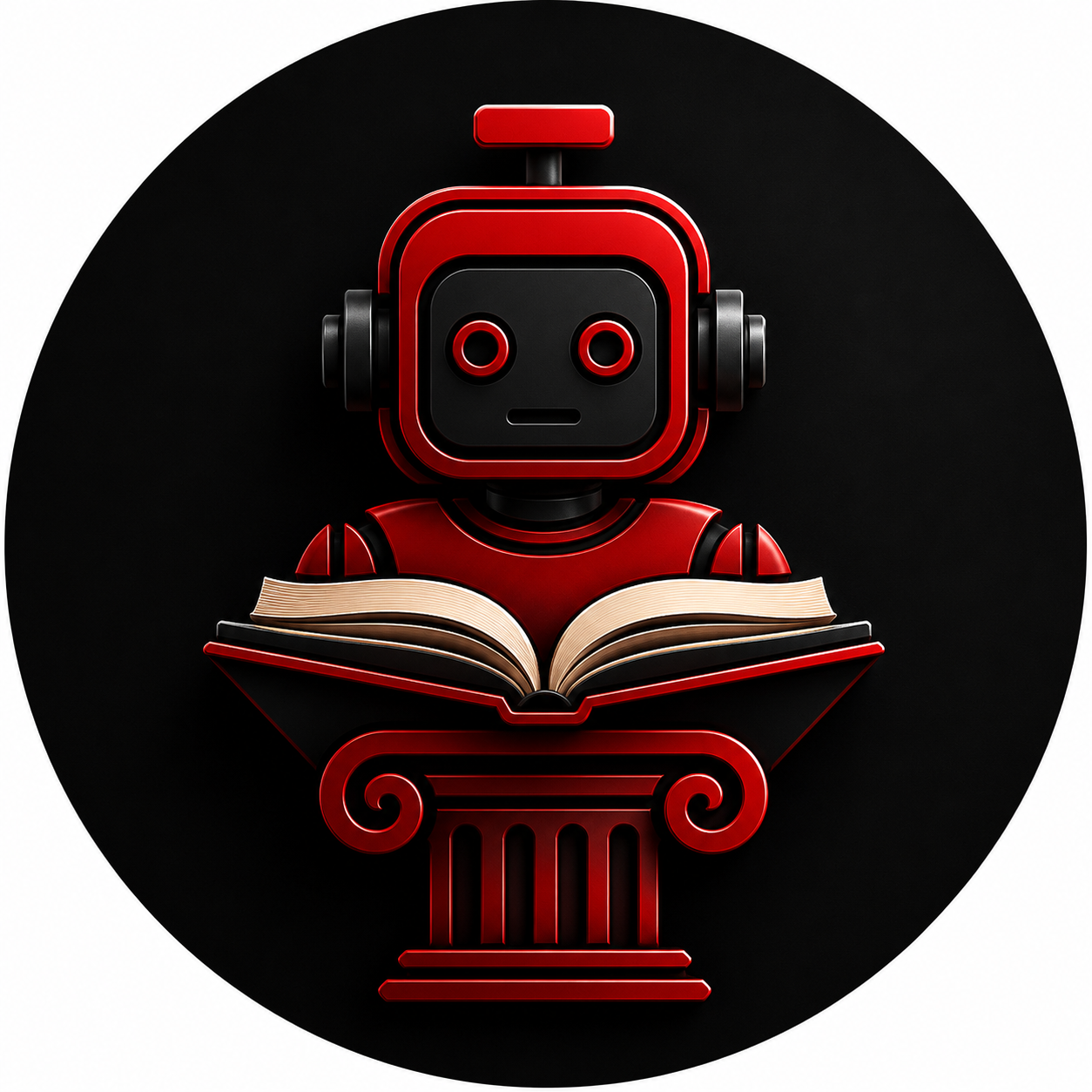 Robot lector de HistoriLab con un libro abierto